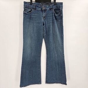 dELIA*s Jeans Plus 17/18R Sophie Flare Medium Wash Embroidered Denim Y2K Vintage